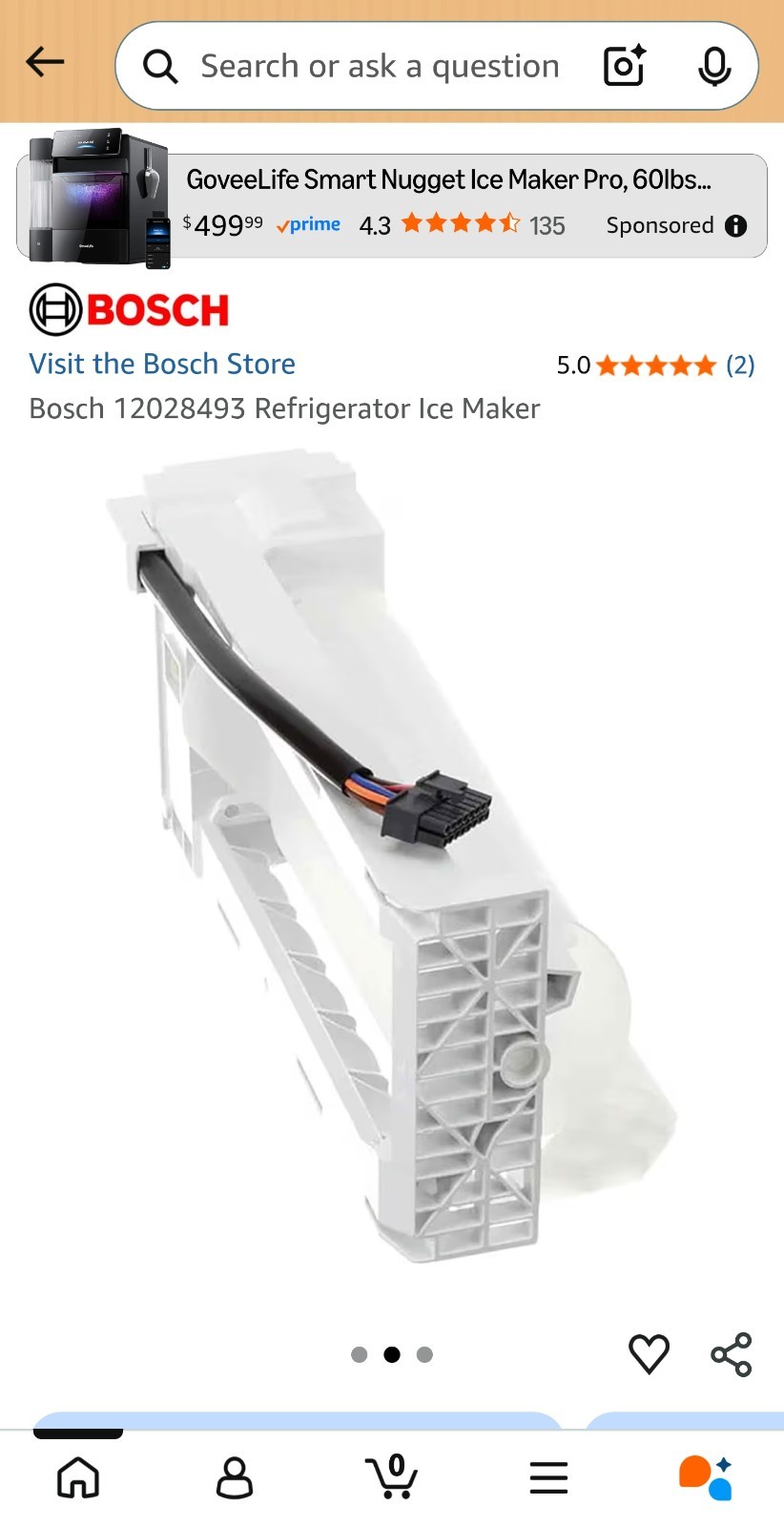 Bosch 12028493 Ice Maker Assembly OEM Appliance Part NEW *FAST FREE SHIPPING gallery