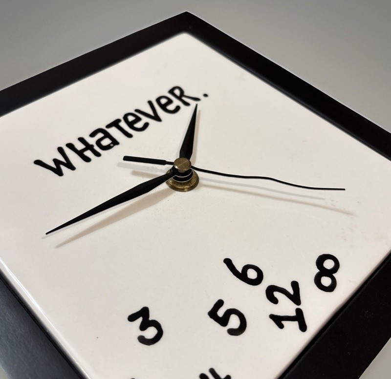 Whatever. Scrambled Numbers Wall Clock 7.5” Square Not Working Hysterical gallery