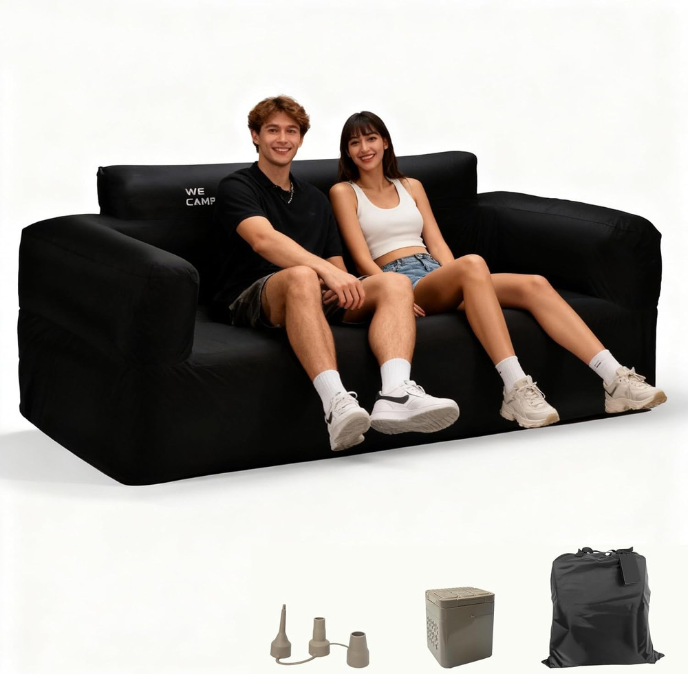Inflatable Couch for Camping with Built in Pump Portable Blow up Sofa with Punct