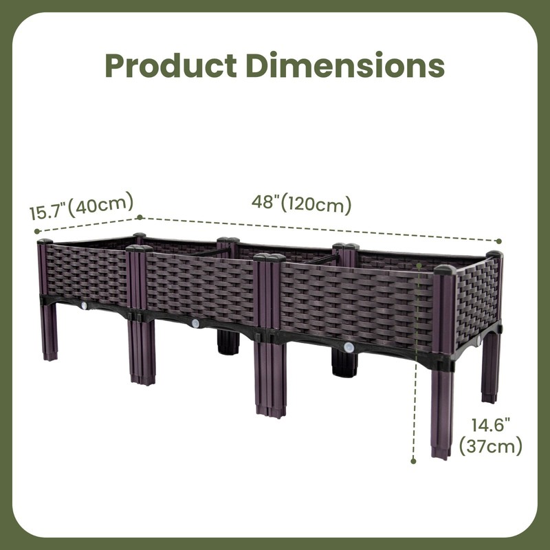 3-Pack Raised Garden Bed Kit: Rectangle Planter Box for Flowers & Vegetables gallery