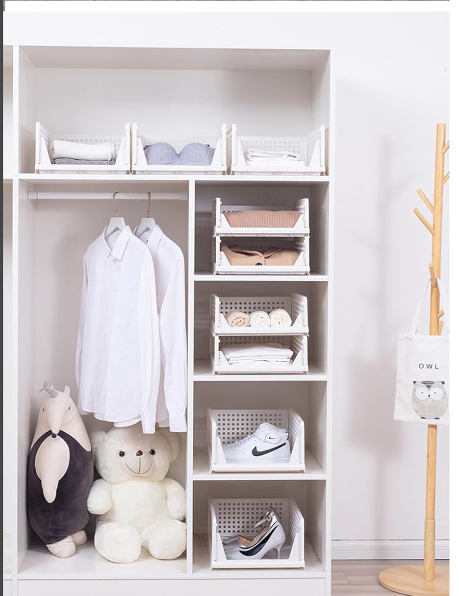 3-Piece Stackable Closet Organizer, Folding Closet Container, Storage Basket gallery