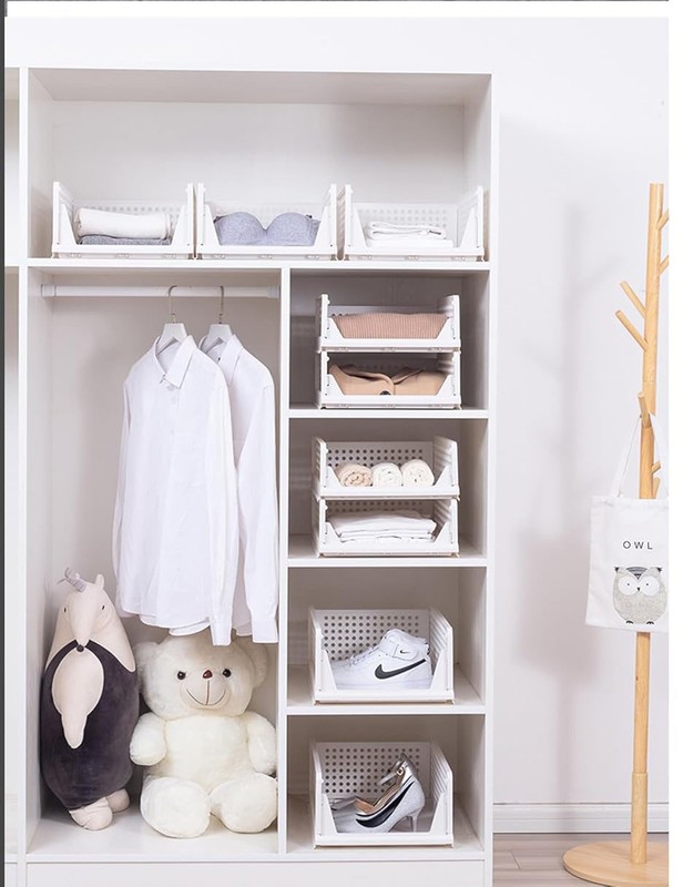 3-Piece Stackable Closet Organizer, Folding Closet Container, Storage Basket gallery