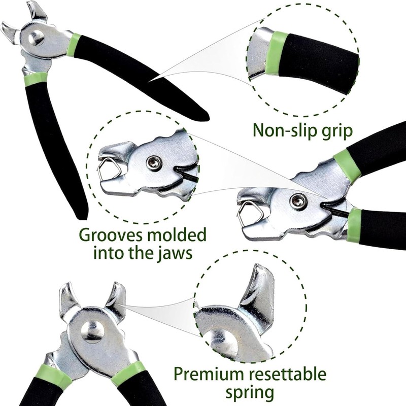 241pcs Hog Ring Pliers Kit Galvanized Steel Rings for Fence/Pet Cage Assembly US gallery