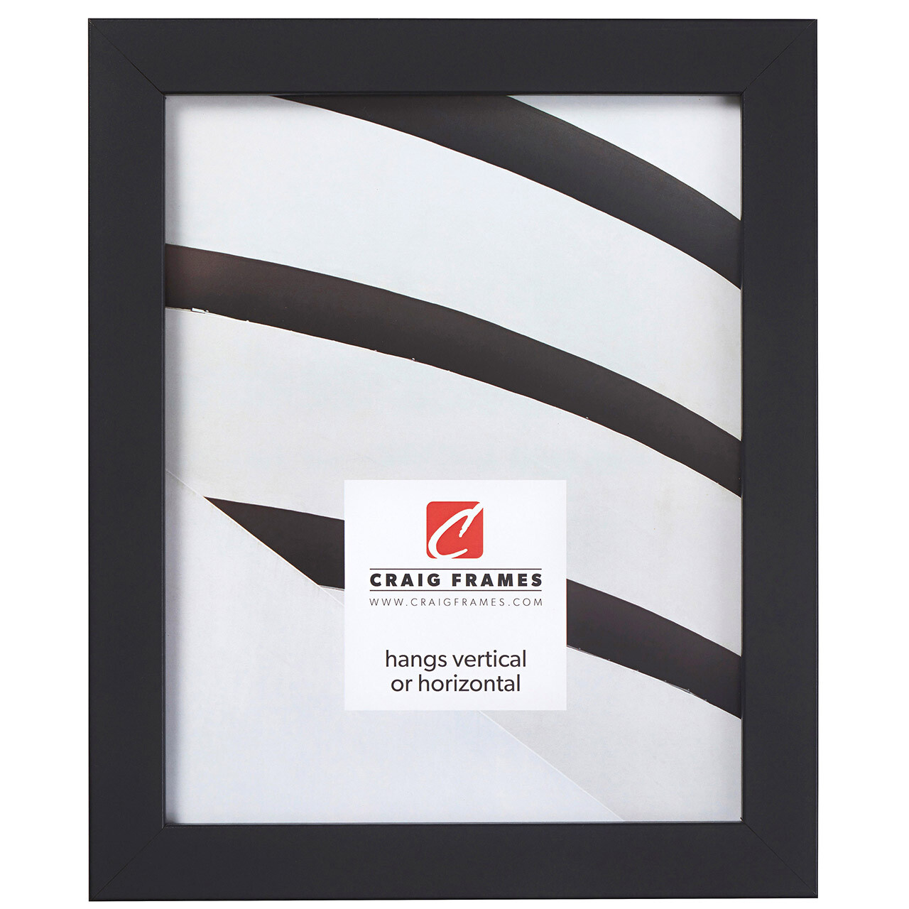 Craig Frames Essentials, 1 Inch Wide Modern Satin Black Picture Frame gallery