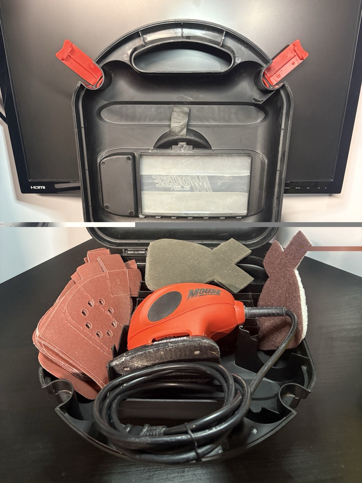 Black & Decker Mouse Sander/Polisher Model MS500K Accessories With Case Works! gallery