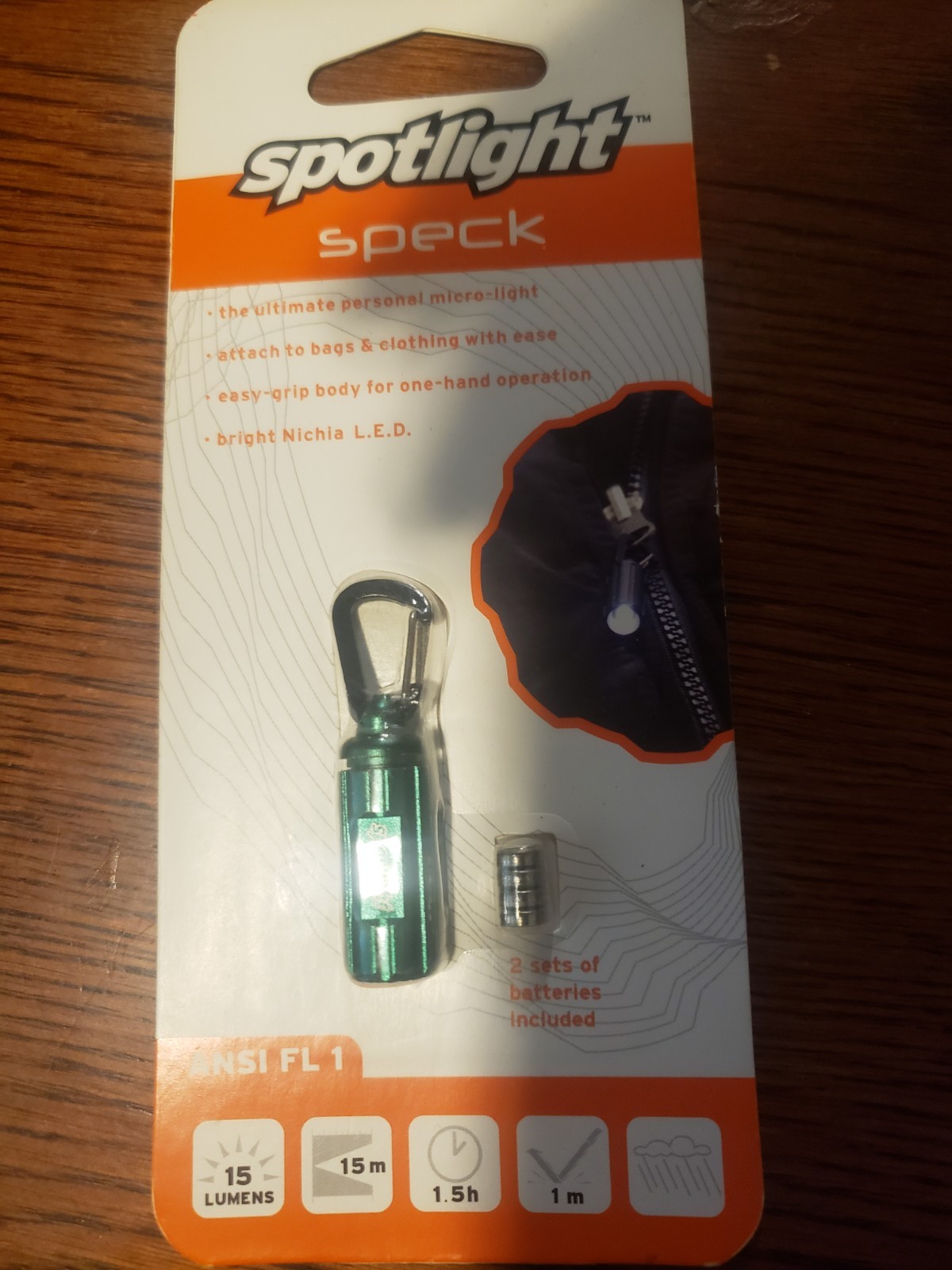 Spotlight Speck LED Light 15 Lumen Water Resistant Micro Green Bright Camp Night gallery