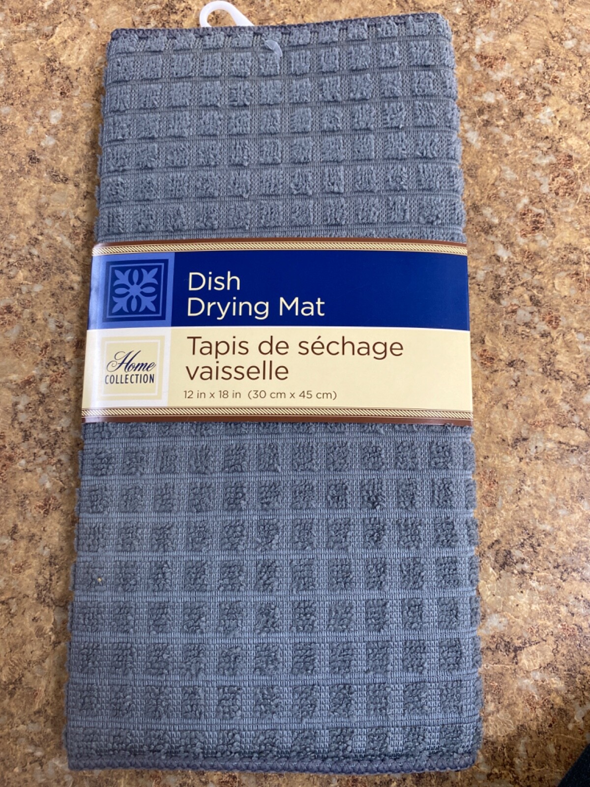 Absorbent Microfiber Windowpane Dish Drying Mat Black Blue Brown Gray Red 12x18" gallery