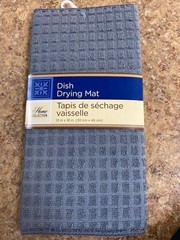 Absorbent Microfiber Windowpane Dish Drying Mat Black Blue Brown Gray Red 12×18″