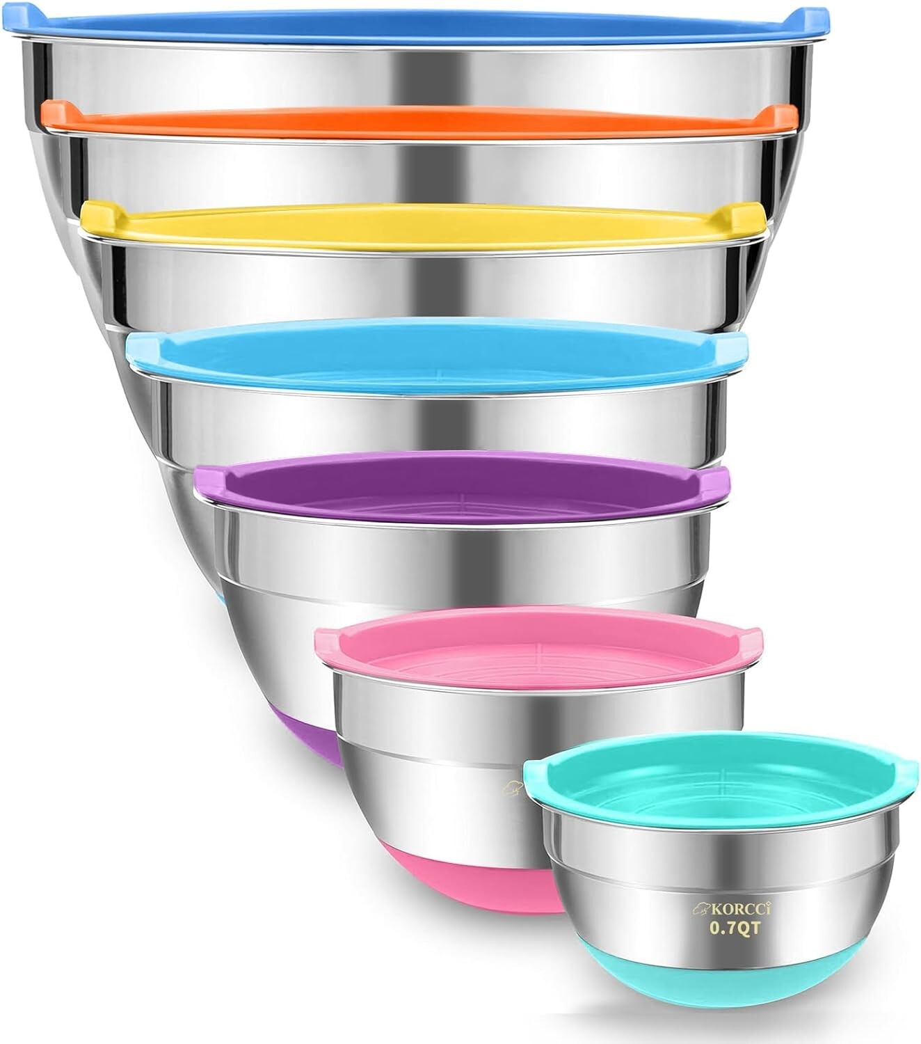 Mixing Bowls With Airtight Lids Set - 7Pc Stainless Steel Nesting Storage Bowls gallery