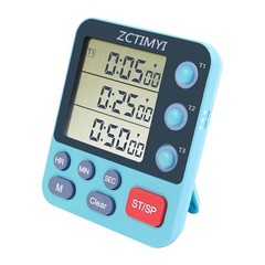 Dual Digital Timer for Kitchen Cooking, 3 Channels Count Down/Up Triple Timer…