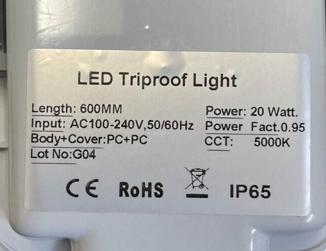 Tri-proof LED Light - 600 MM Length - AC100-250V, 50/60 HZ - 20 Watt gallery