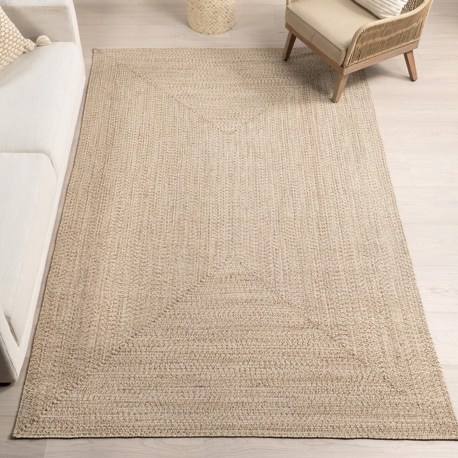 2' x 3' Solid Hand Braided Indoor/Outdoor Area Rug, Pet-Friendly, High Traffi... gallery