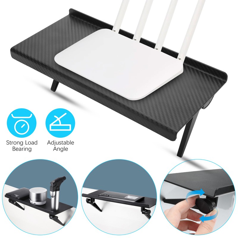 Adjustable TV Accessory Shelf: No-Holes Mounting, 180° Rotation & Sturdy ABS gallery