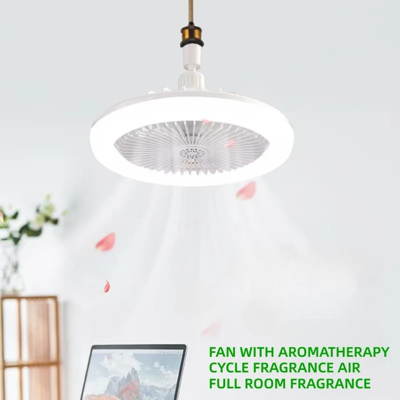 Fan For E27 Socket Light With Remote Ceiling Fan Adjustable Smart LED 3Speed AC gallery