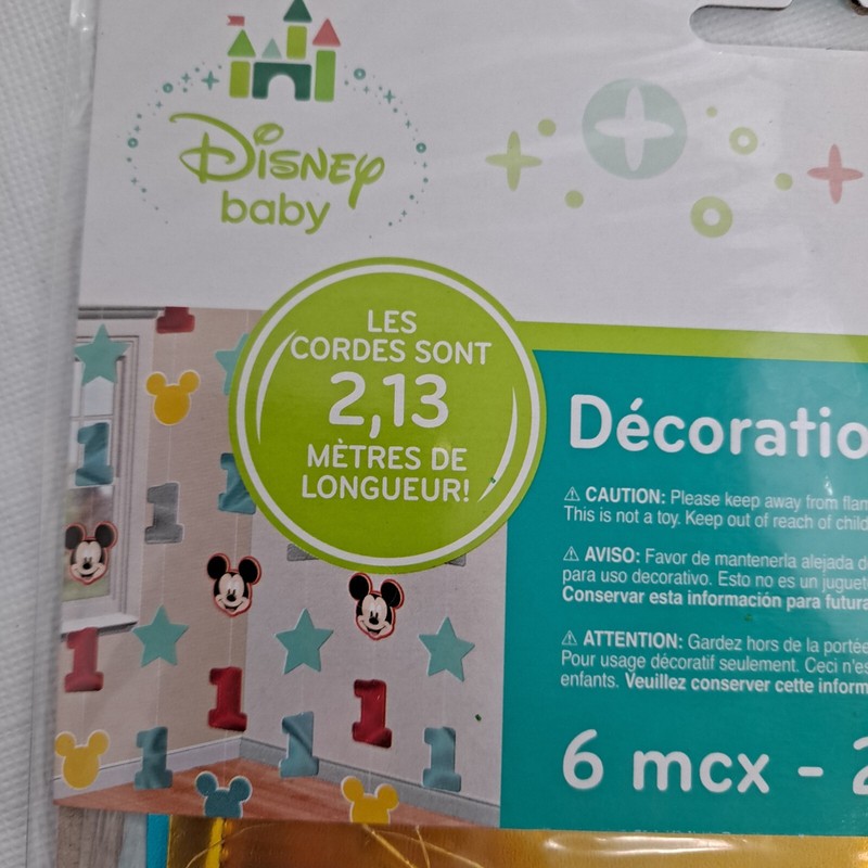 Mickey Mouse String Decorations First Birthday Party 7 Ft Long Six Pieces gallery
