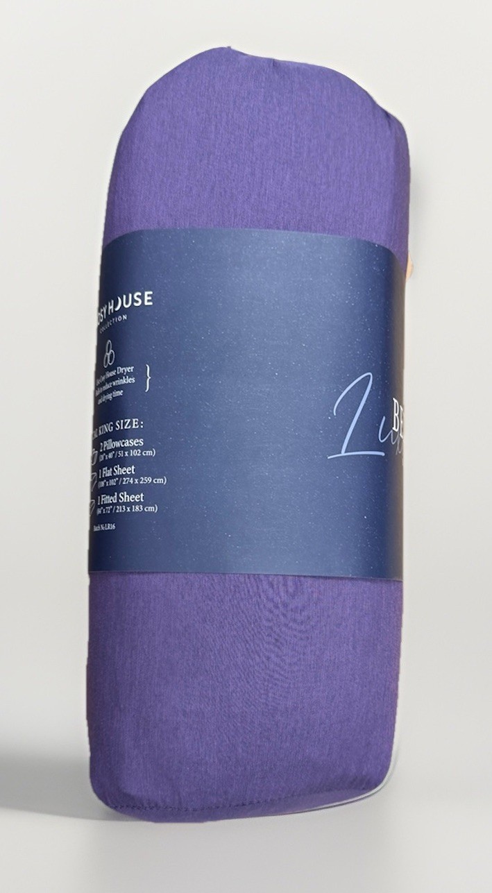 Cosy House Collection Bed Sheets Bamboo Viscose 4-Piece CAL KING - PURPLE gallery