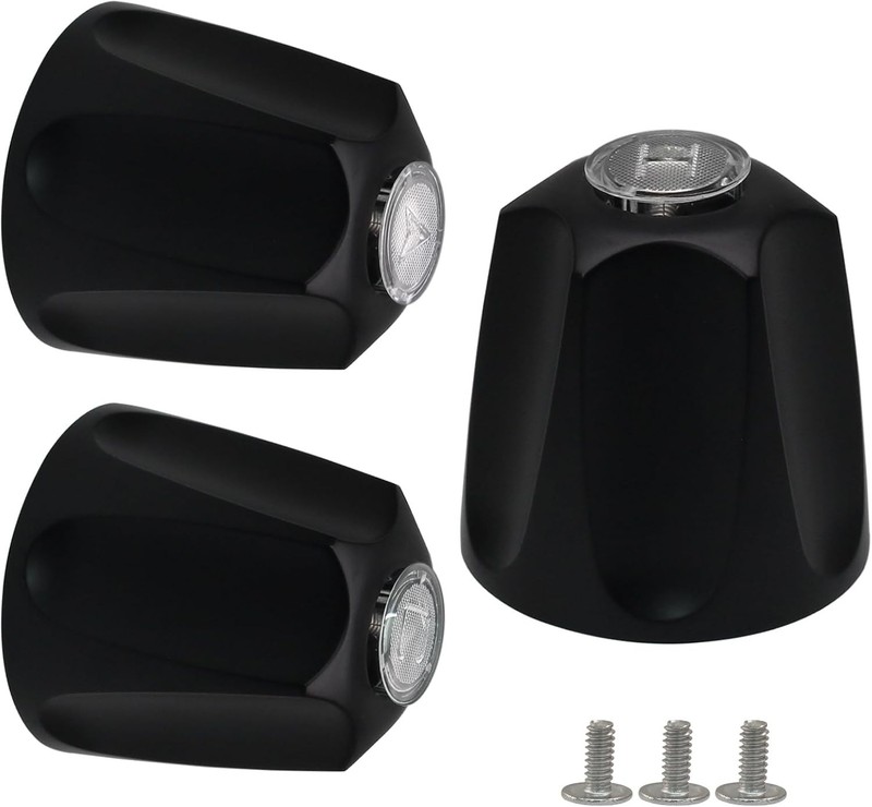 Brushed Black Shower Knob Replacement Set of 3 Bathtub Faucet Handles Inclu... gallery