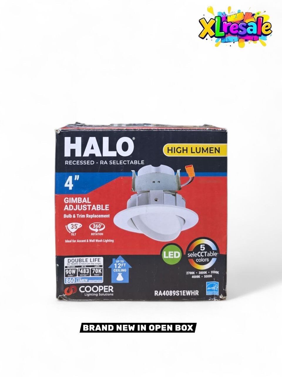 HALO RA 4" LED LED Module Recessed Light Gimbal Trim 2700-5000K 800 Lumens White gallery