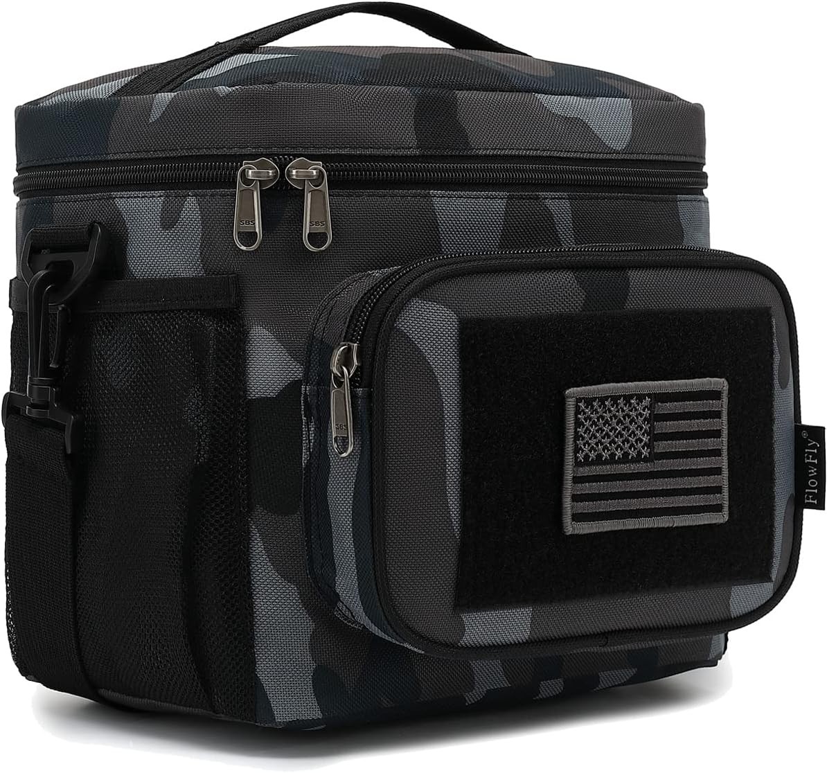 Tactical Lunch Bag Large Insulated Lunch Box Cooler Tote for Men Camo Black New gallery