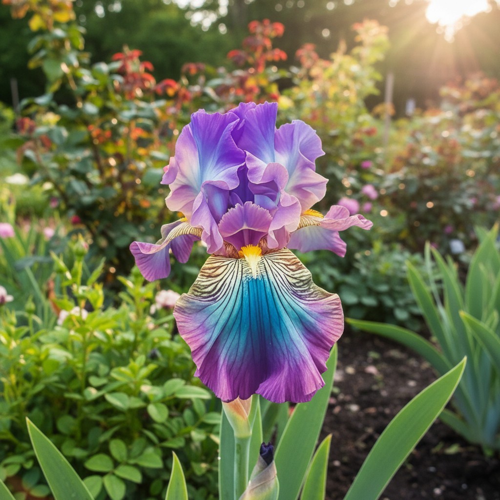 45 Rainbow Sunset Bearded Iris Seeds – Multicolor Ruffled Blooms gallery