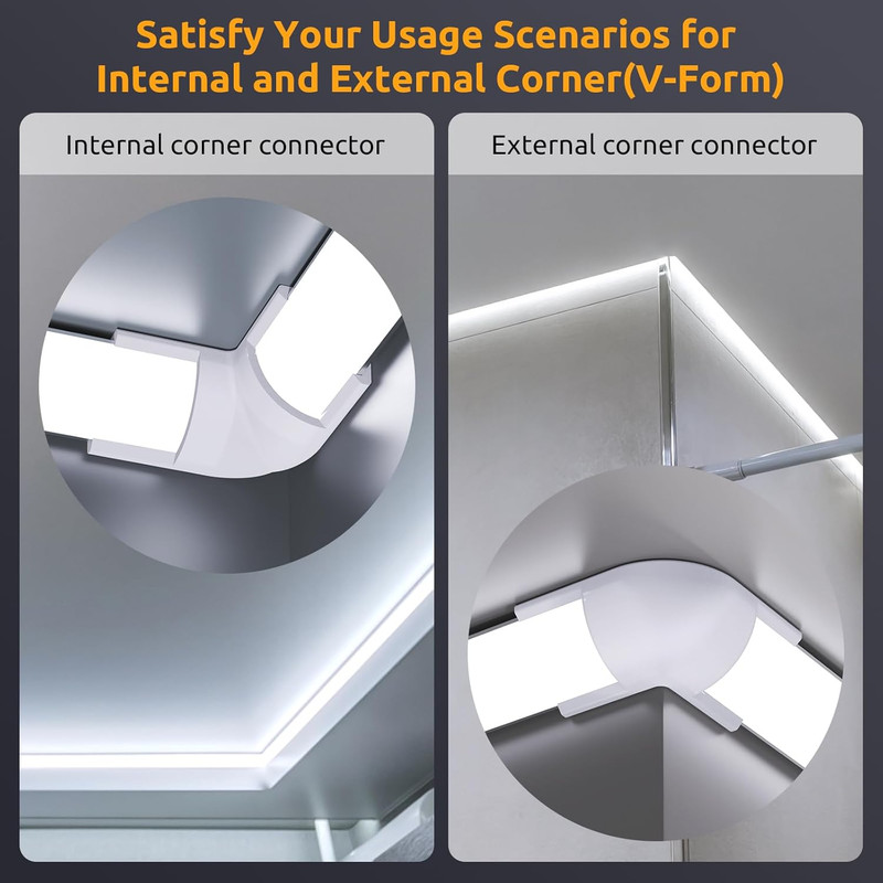 90 Degree Corner Connector for V Shape LED Aluminum Channel (Max W X H：15.9Mm X gallery