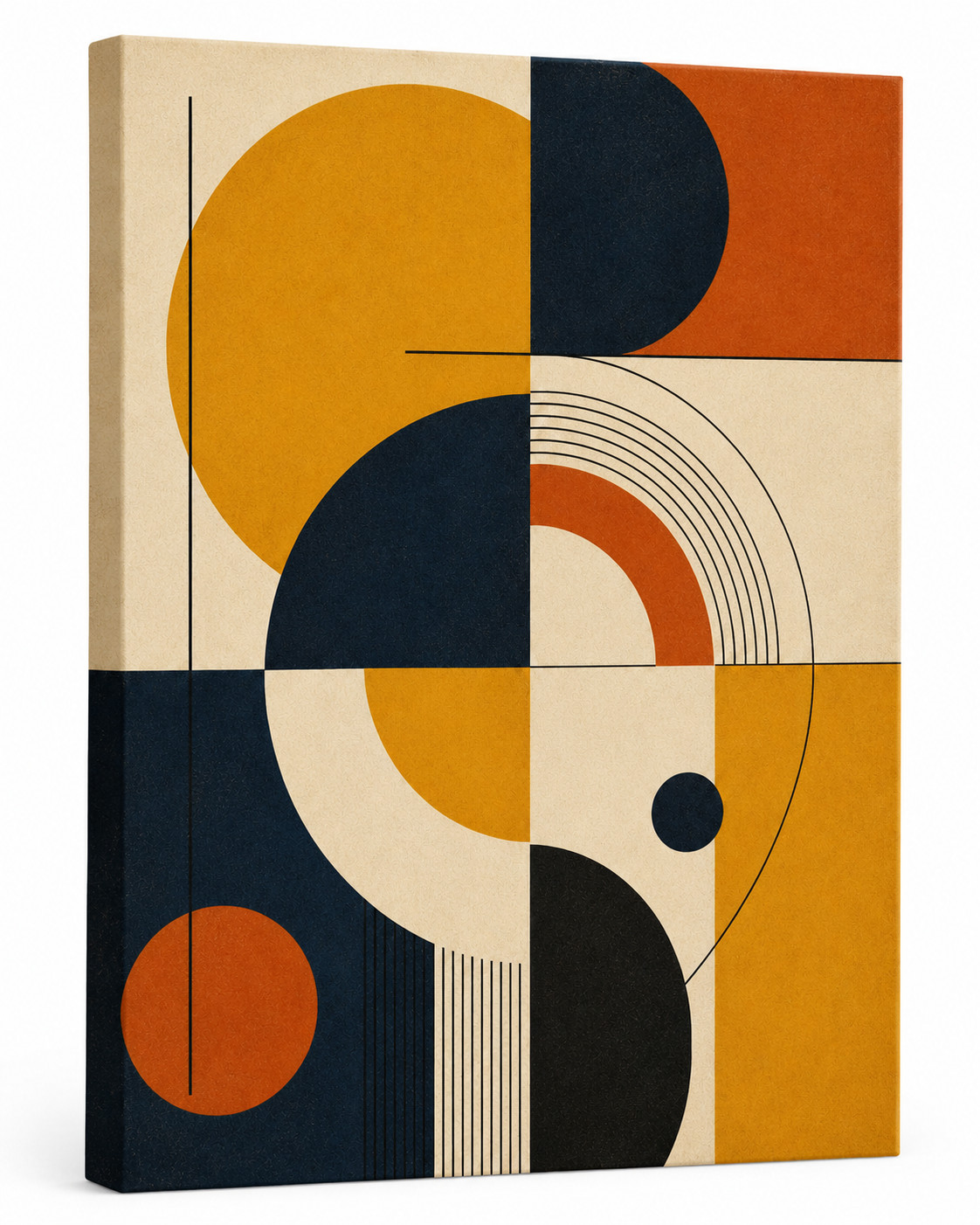 Geometric Abstract Canvas Wall Art Framed Mid Century Modern Print Decor gallery