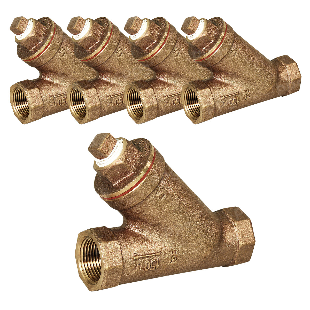 Midline Valve Y-Strainer Pipeline Filter Valve, FIP Connection Cast Brass (5 PK) gallery