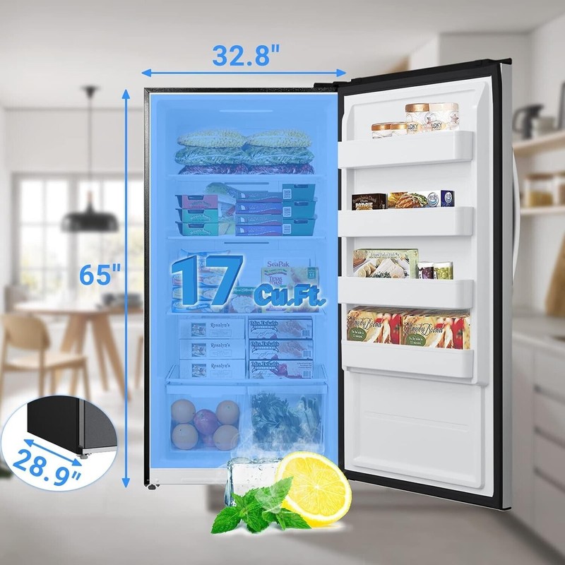 Upright Freezer 17 Cu.Ft Conversion Freezer/Refrigerator Frost Free Stainless gallery
