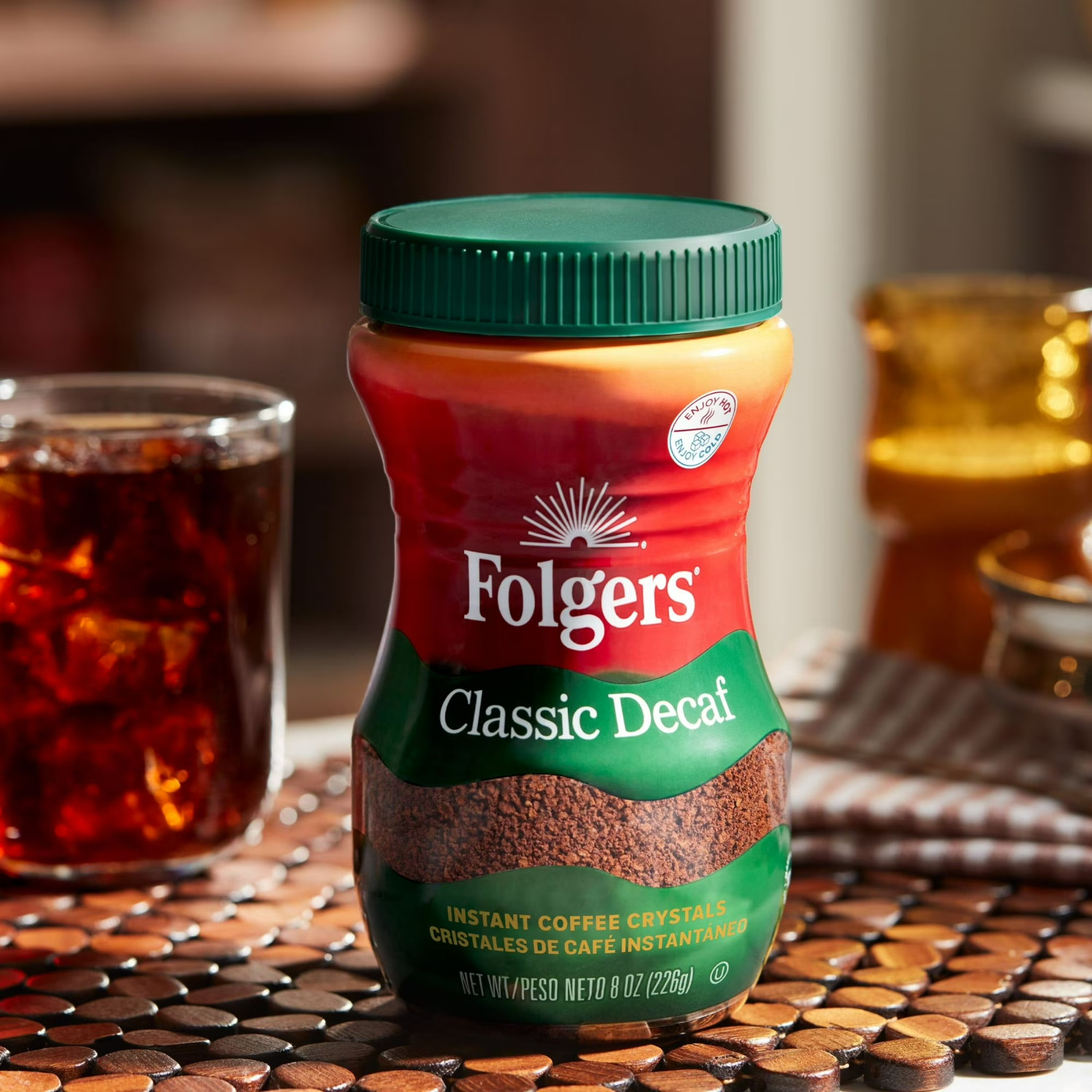 (2 Pack) Folgers Classic Decaf Instant Coffee, 8 oz Jar (FRESH) Free Shipping gallery