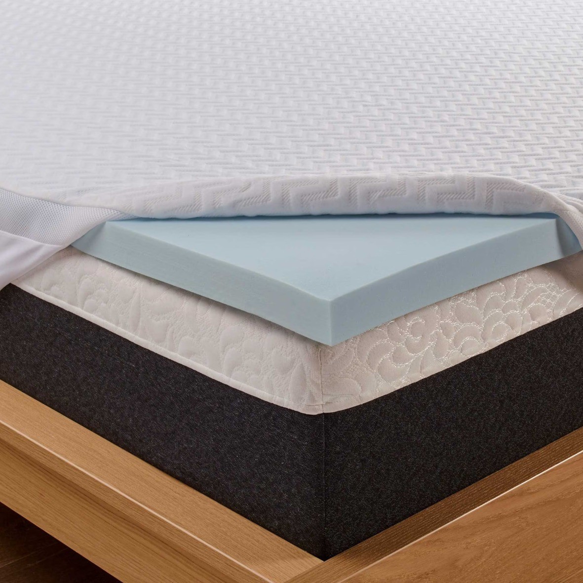Serene Foam 2 Inch Mattress Topper Full 54x75 Supportive Air Technology Blue gallery