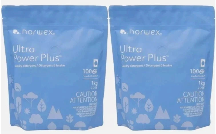 Norwex Ultra Power Plus Laundry Detergent (Pack of 2) 1 kg / 2.2 lbs. Each