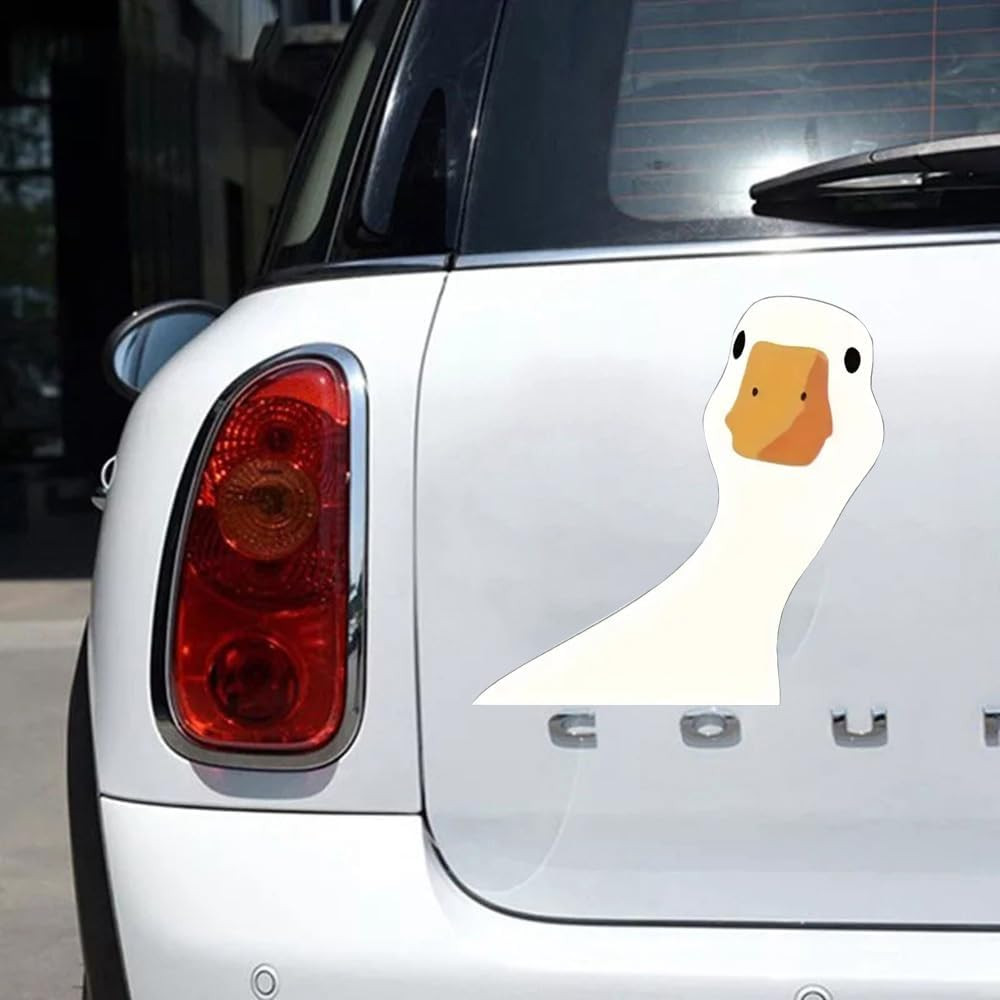 2 Pcs Cartoon Goose Self-Adhesive Sticker, Animal Theme Rear Vehicle Decoration gallery