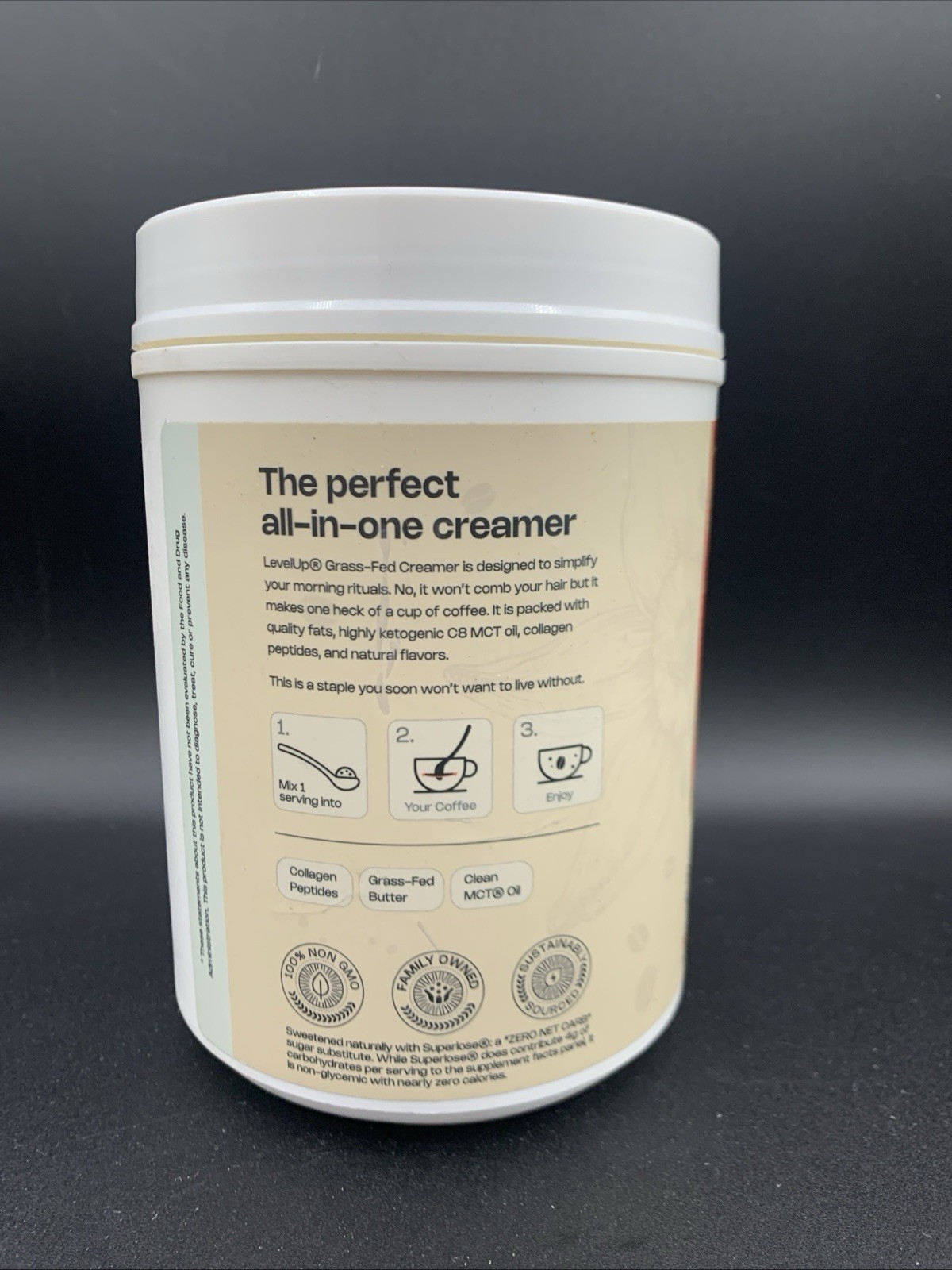 LevelUp Creamer, with Energizing MCT Oil and Collagen Peptides EXP 11/2027 gallery