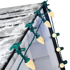 C9 LED Christmas String Lights 68FT Warm White with Clips Waterproof 100 Bulbs