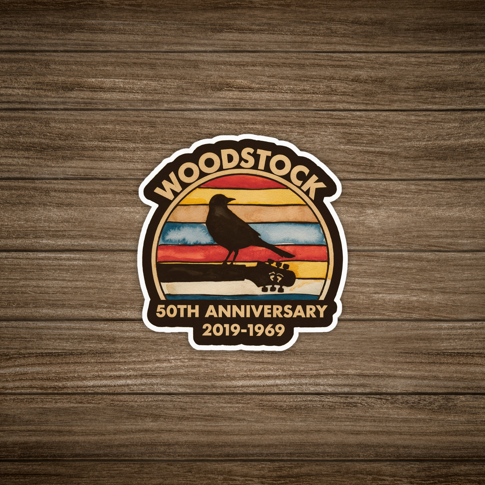 Woodstock 50th Anniversary Sticker - Vintage 1969 Music Festival Decal #193 gallery
