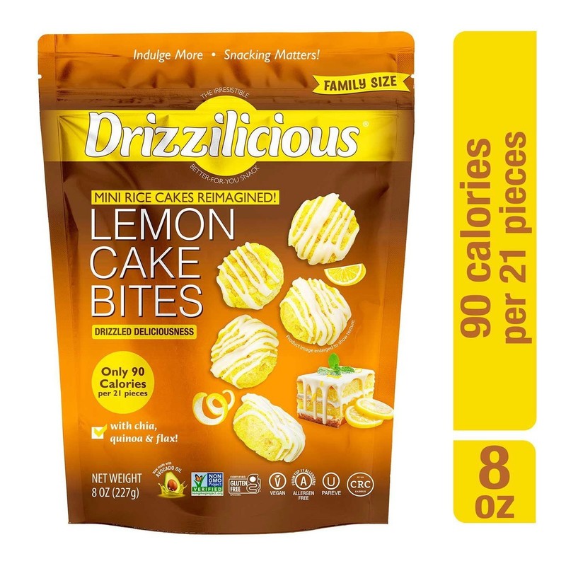 Drizzilicious Lemon Cake Bites Mini Rice Cakes Vegan Gluten Free Snacks 8oz gallery