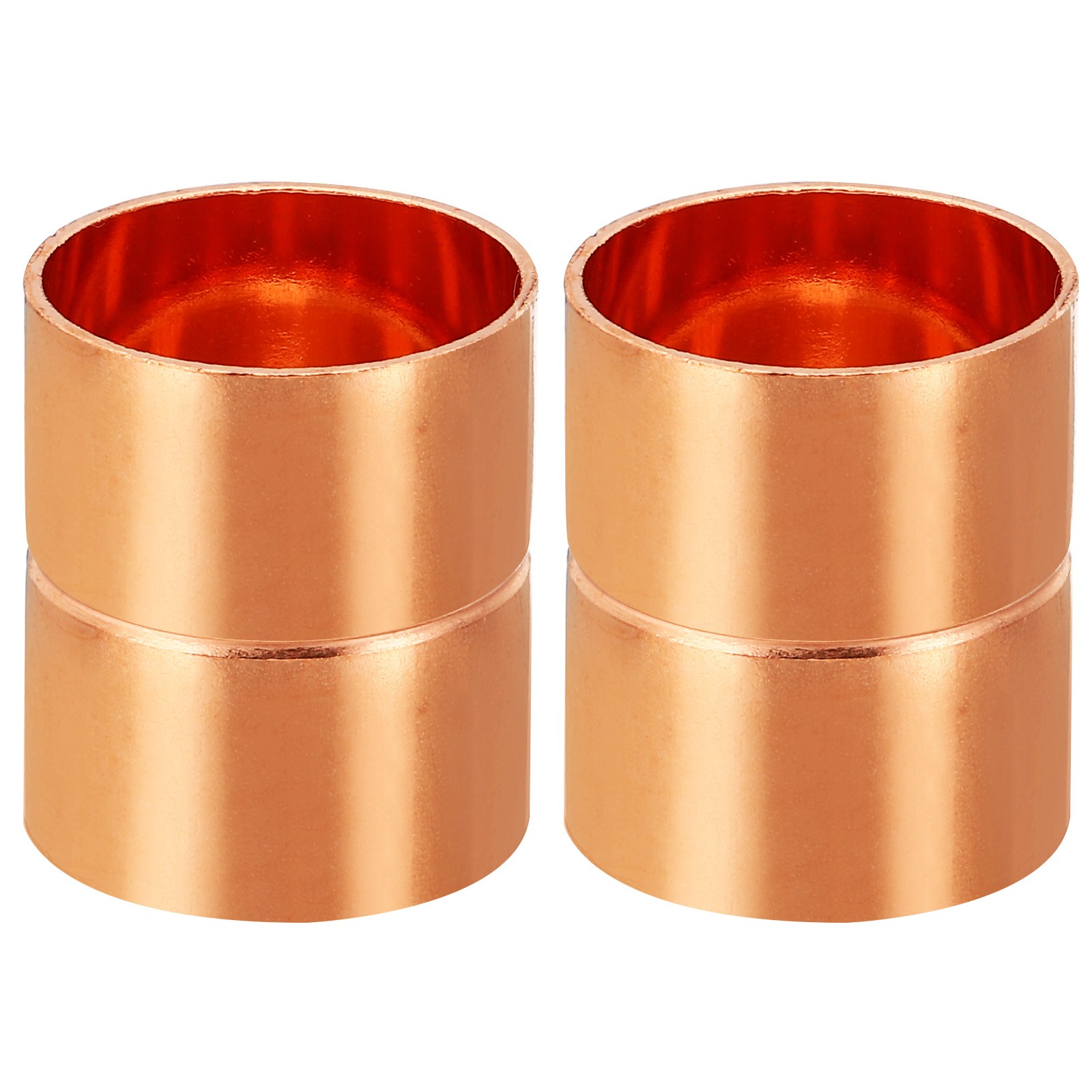 2Pcs 1-1/8" ID Copper Coupling Fittings Rolled Tube Stop Straight Welding Joint gallery