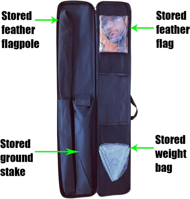 Feather Flag Pole Carrying Case, Durable 600D Oxford Fabric, 39/47 Inch Options gallery