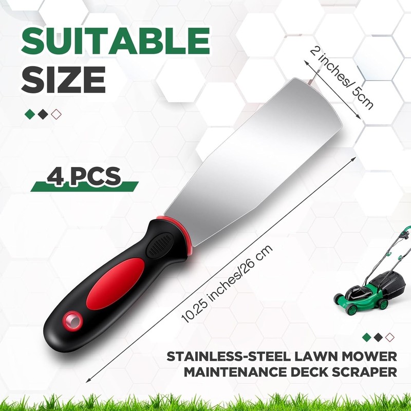 Lawn Mower Deck Scraper 4 Pack Stainless Steel Heavy Duty Scraper Tool gallery