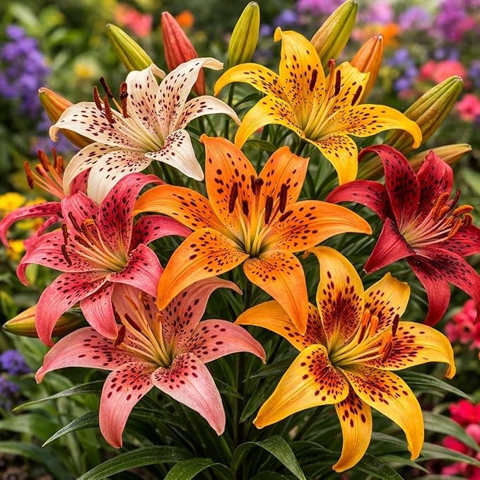 Mixed Color Tiger Lily Bulbs-Vibrant Blend of Orange, Yellow, Red, Pink, White 3 gallery