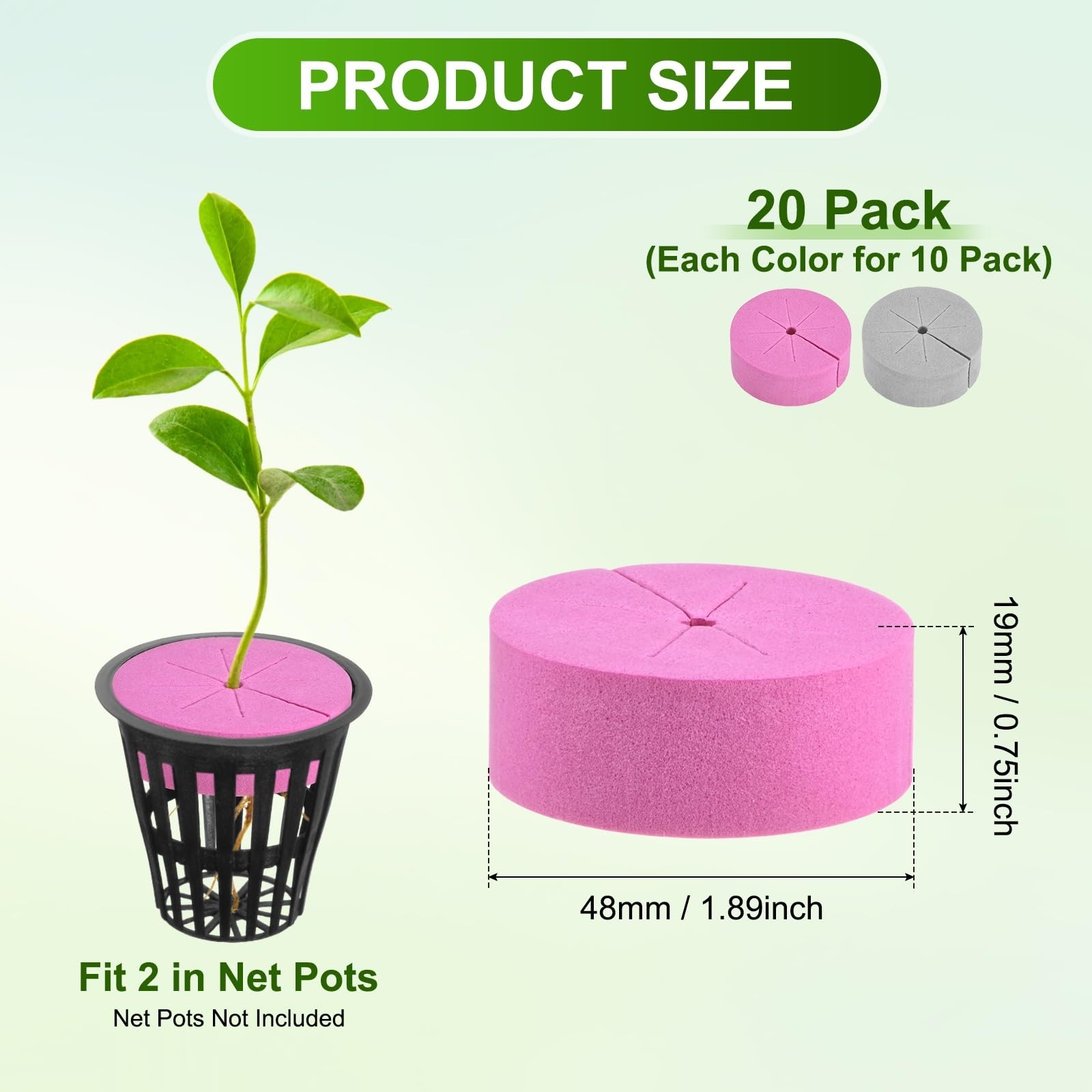20-Pack Cloning Collars Inserts, Hydroponics Sponge Systems Cloning DIY Foam ... gallery