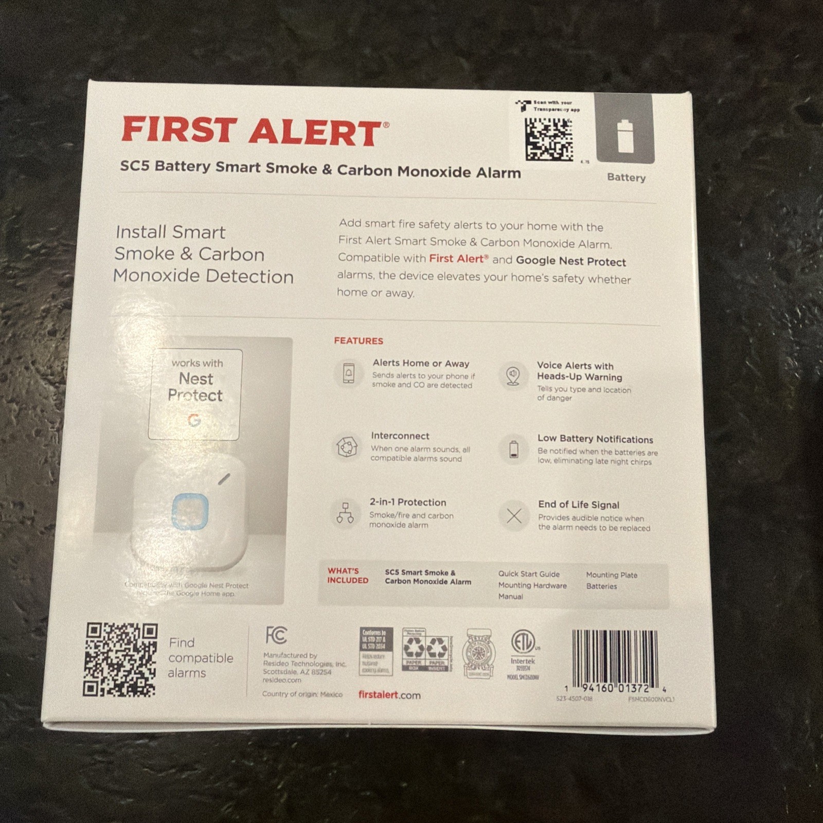 FIRST ALERT-SC5 Battery Smart-Smoke and Carbon Monoxide Detector/Alarm **NEW** gallery