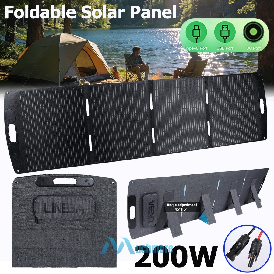 200W 100W Foldable Solar Panel with Adjustable Kickstand For Camping RV Off-Grid gallery