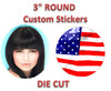 Custom Sticker Decal Photo Text Colors 3" Round Your Design Die Cut Holographic gallery