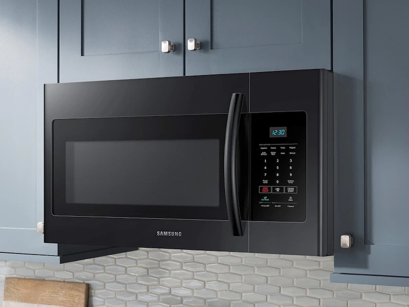 SAMSUNG 1.6 CU FT OVER-THE-RANGE MICROWAVE IN BLACK STAINLESS me16h702seb gallery