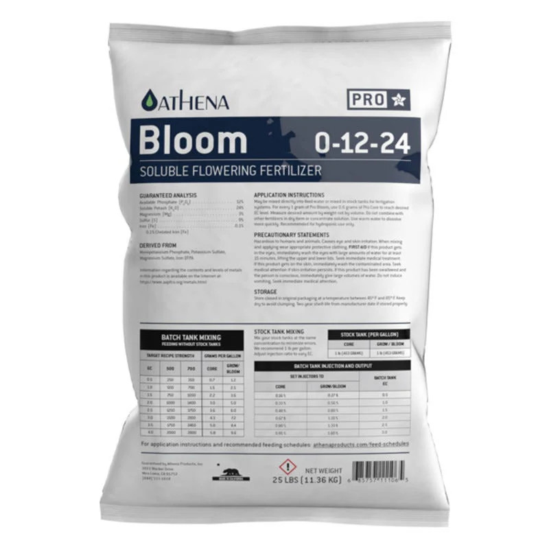 Athena Pro - Bloom 0-12-24 - 25 lb Hydroponic Plant Nutrient gallery