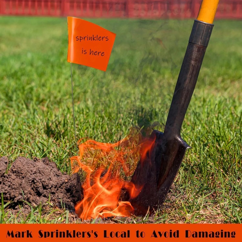 100Pack Marking Flags Orange Marker Flags - 15X4X5 Inch Lawn Flags Landscape gallery