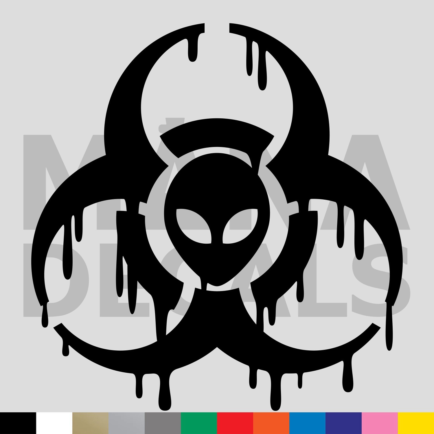 Alien Biohazard Symbol Vinyl Die Cut Decal Sticker - UFO ET Melt Drip Danger gallery