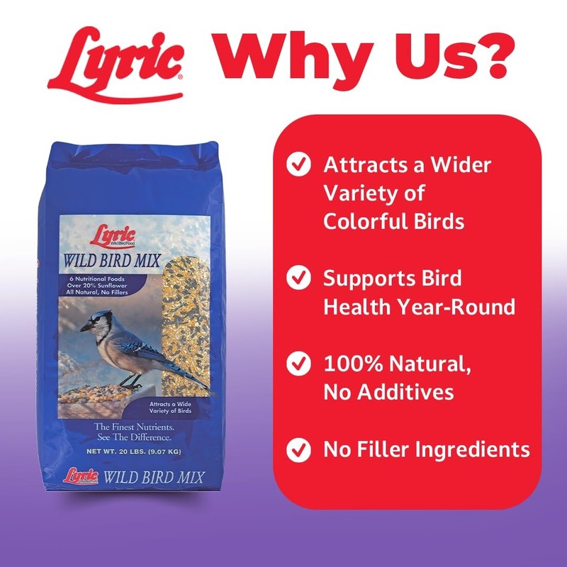 Lyric Wild Bird Mix - Includes Corn, Nuts, and 640 Fl Oz (Pack of 1) gallery