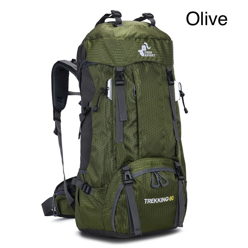 60L BLACK Great Capacity Camping Hiking Backpack 5